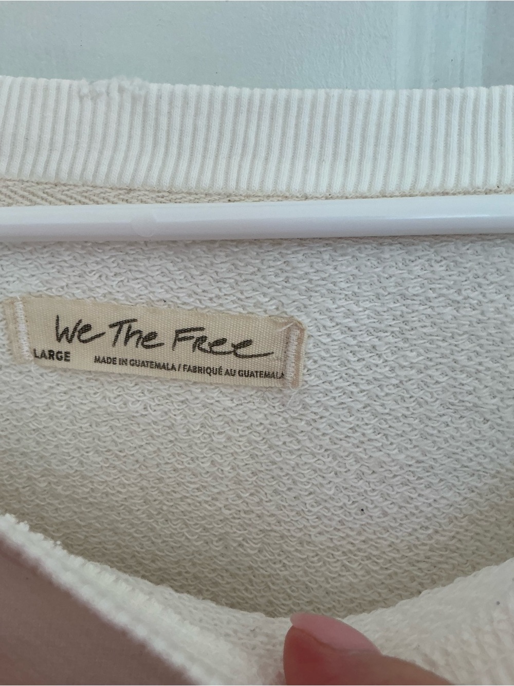 Free People We the Free Camden Sweatshirt in ivory sz large - Picture 3 of 7